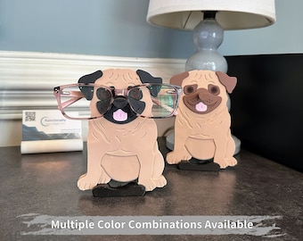 Pug Eyeglasses or Sunglasses Holder, Gift for Dog Mom on Mother's Day