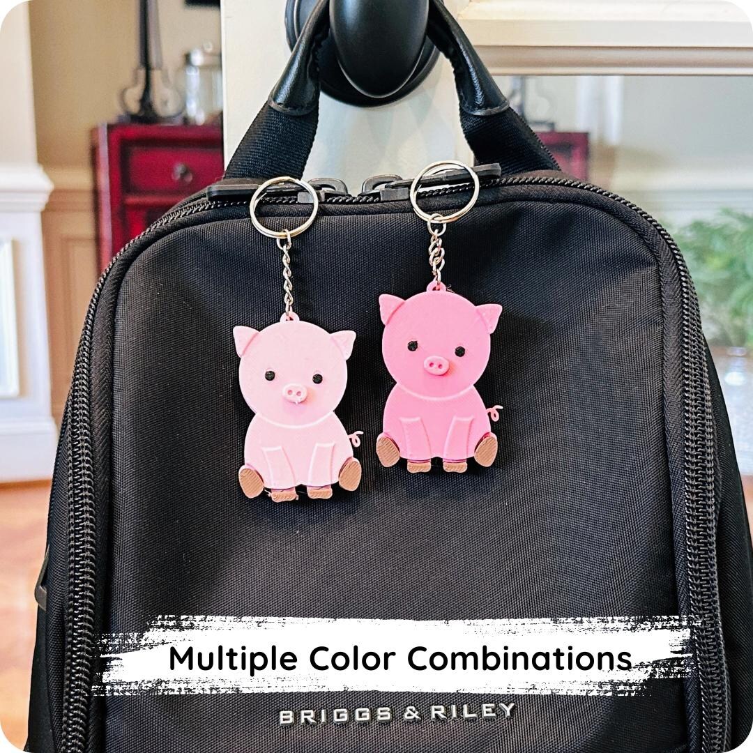 Personalized Pig Name Keychain: Custom Backpack Charm, Zipper Pull ...
