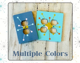 Retro Atomic Outlet Cover Plate: Mid-Century Modern DIY Decor