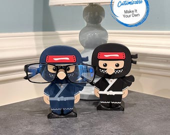 Ninja Eyeglass Holder, Martial Arts Glasses Stand for Karate and Jiu Jitsu Fans