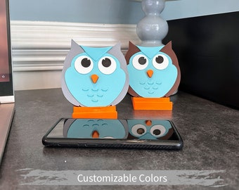 Owl iPhone or Android stand for Desk makes a great Christmas Gift or Stocking Stuffer