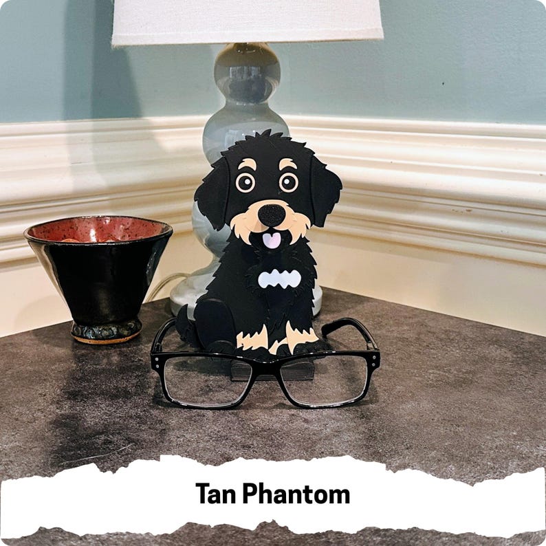 Personalizable and Customizable Bernedoodle Eyeglass Holder