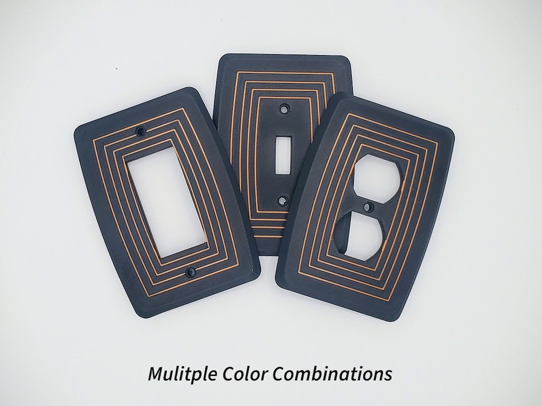 Mid Century Modern Outlet Cover Retro Pattern Rocker Switch Etsy