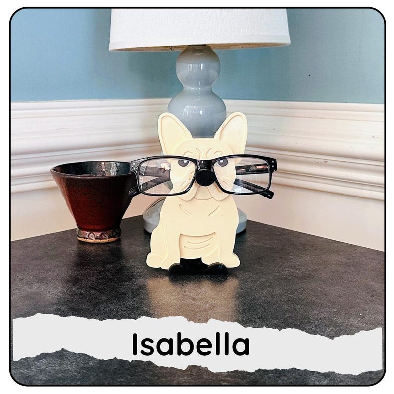 French Bulldog Eyglass holder, available in multiple colors, can be customized to add a name