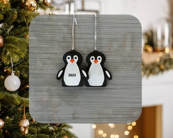 Personalizable Penguin 2023 Christmas Ornamentt