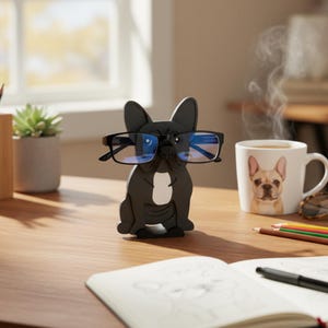 French Bulldog Eyglass holder, available in multiple colors, can be customized to add a name
