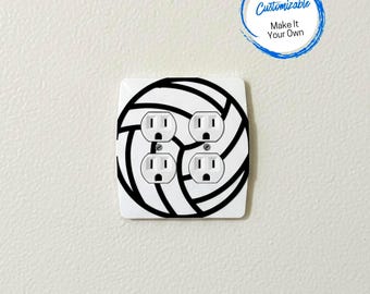 Volleyball Themed Outlet Cover: Sports Themed Plates, Kids Room Decor