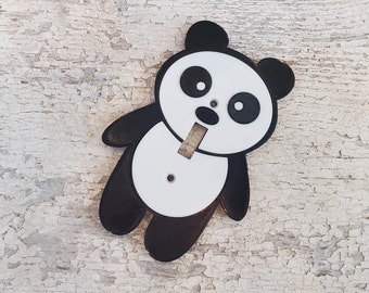 Cute Panda Light Switch Cover, Single Toggle Light Switch Plate, Kids Room Decor