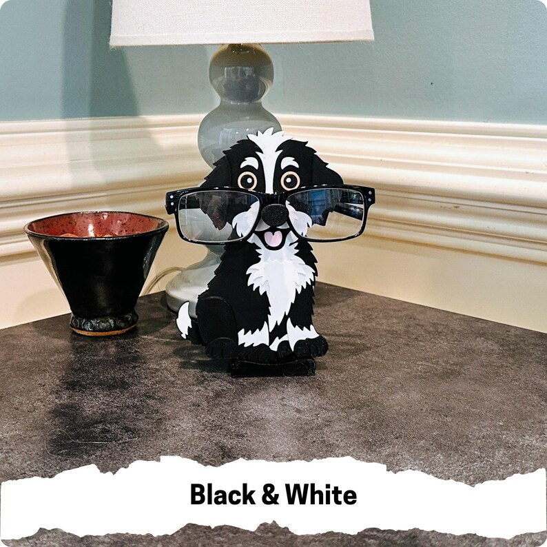 Personalizable and Customizable Bernedoodle Eyeglass Holder