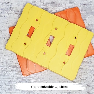 Triple Toggle Retro Light Switch Cover: 70s Decor