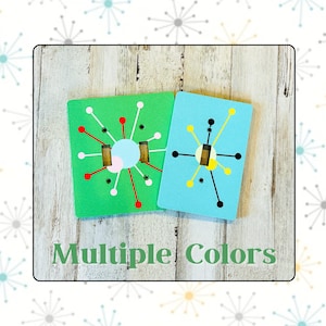 Mid Century Modern Switch Plate Cover – Atomic Age Starburst Design