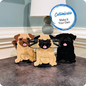 Pug Eyeglasses or Sunglasses Holder, Gift for Pet Parents