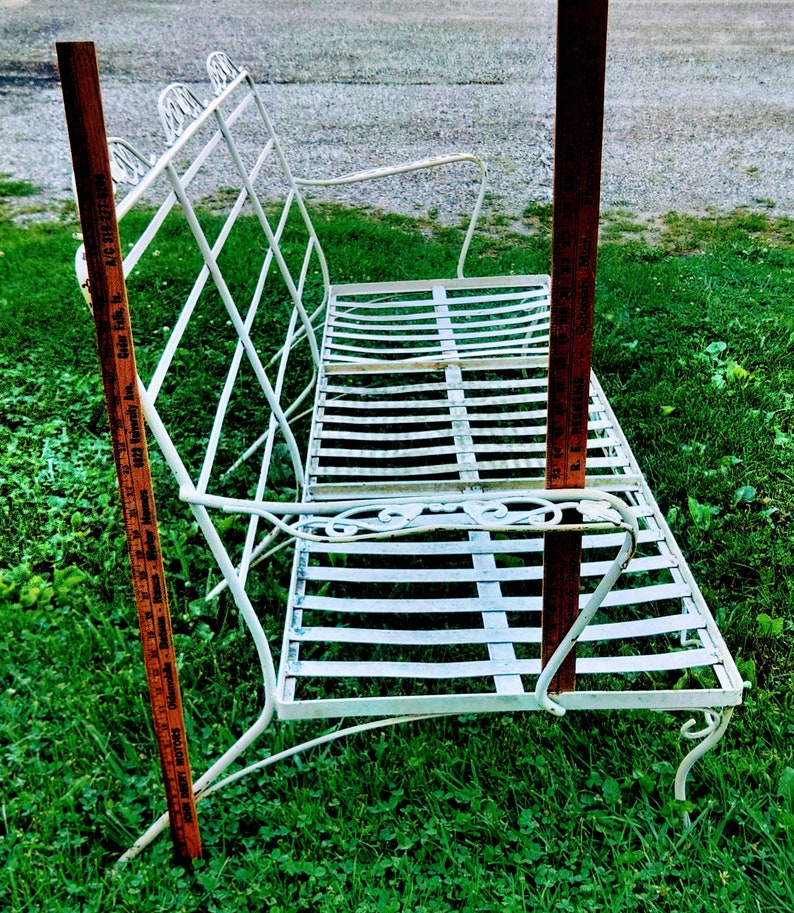 Vintage Russell Woodard Wrought Iron Patio Couch Sofa Love Seat