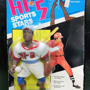 NSP Vintage Hi*5 Sports Stars Mr.BaseBall P22 Action Figure snodabile su carta originale Rara Uniforme completamente bianca NIP