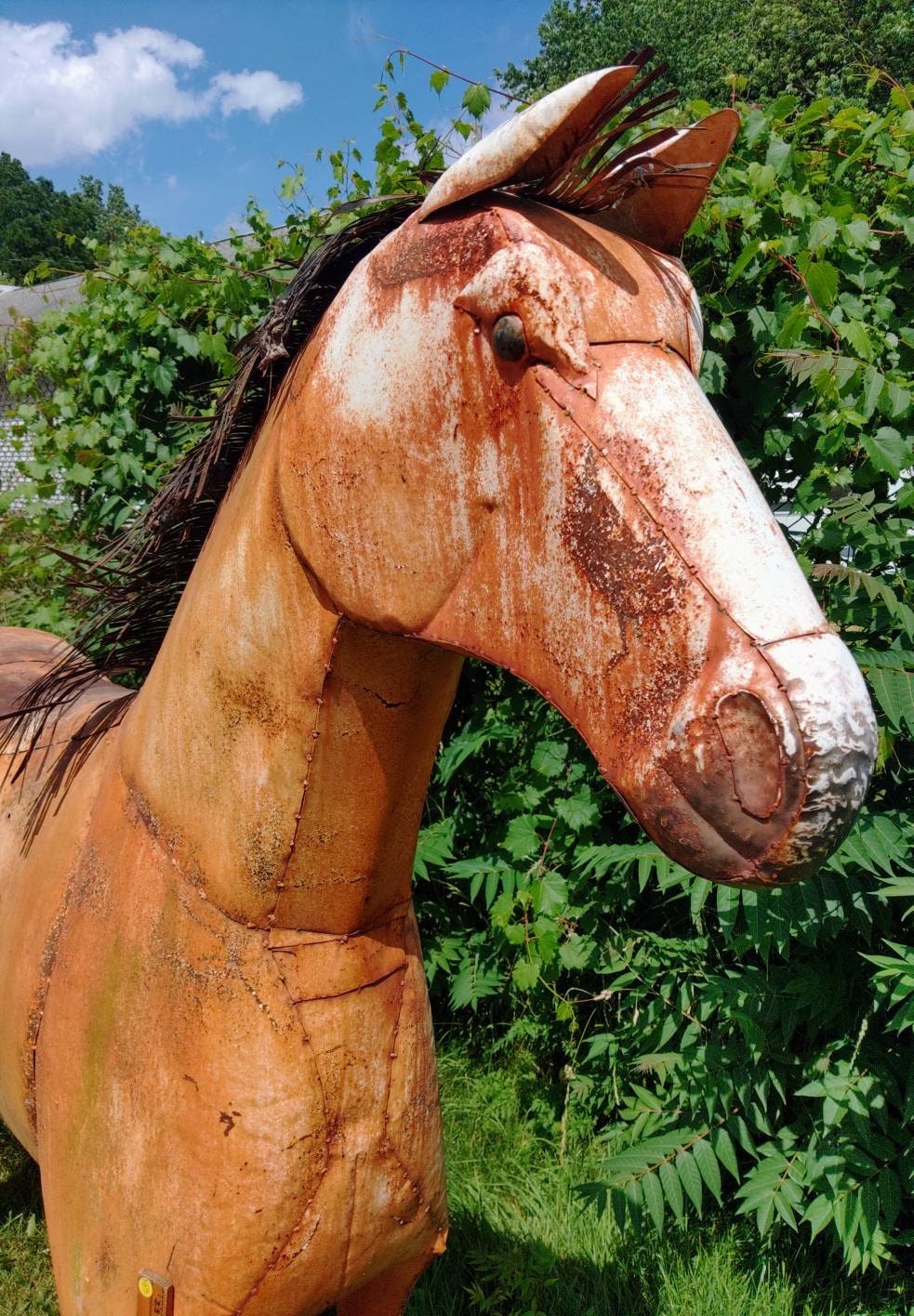 Antique Metal Horse Sculpture Statue Life Size Handmade Horse 1OAK Farm