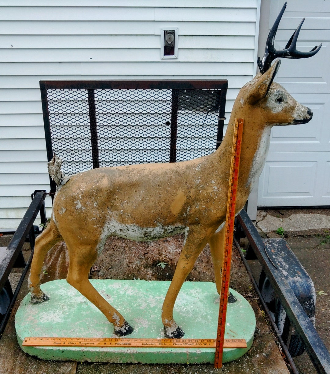 Vintage Concrete Deer Statue Set Whitetail Family Cement Lawn Etsy