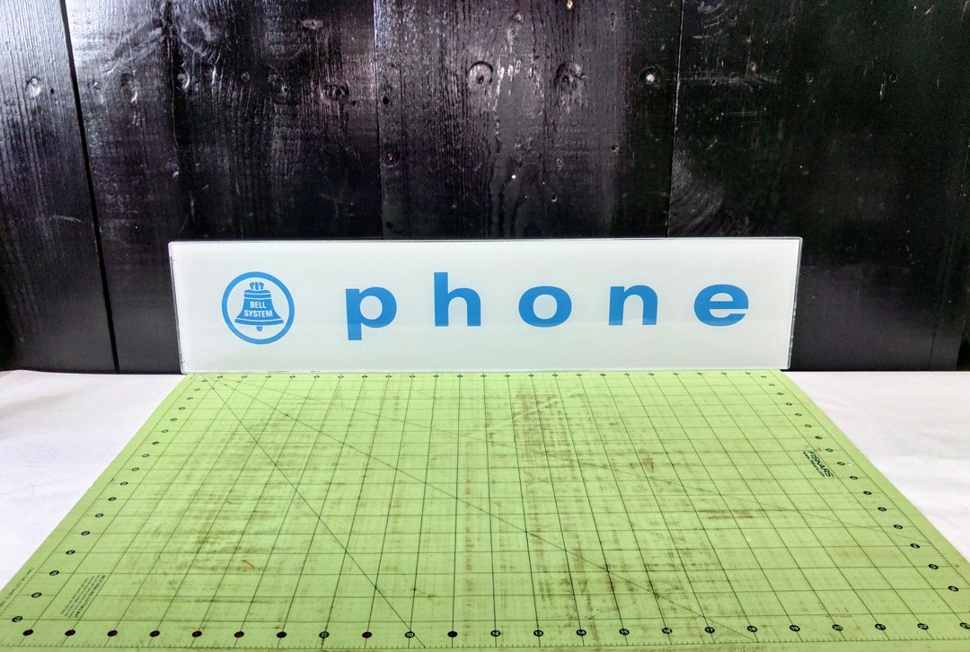 Vintage Bell Systems 1960's Telephone Booth Top Glass Sign Insert 25 ...