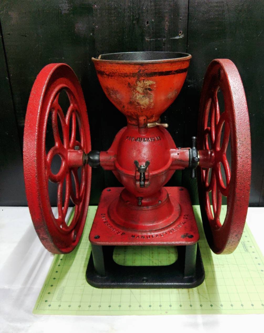 Antique Enterprise No 9 Coffee Grinder 1898 Two Wheel 9 Coffee Mill