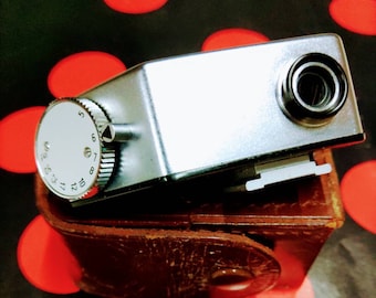 ¡Extraordinario! Visor de 75 mm para ZEISS IKON Contax 425, accesorio para 4 lentes Biotar con estuche de cuero original EUC