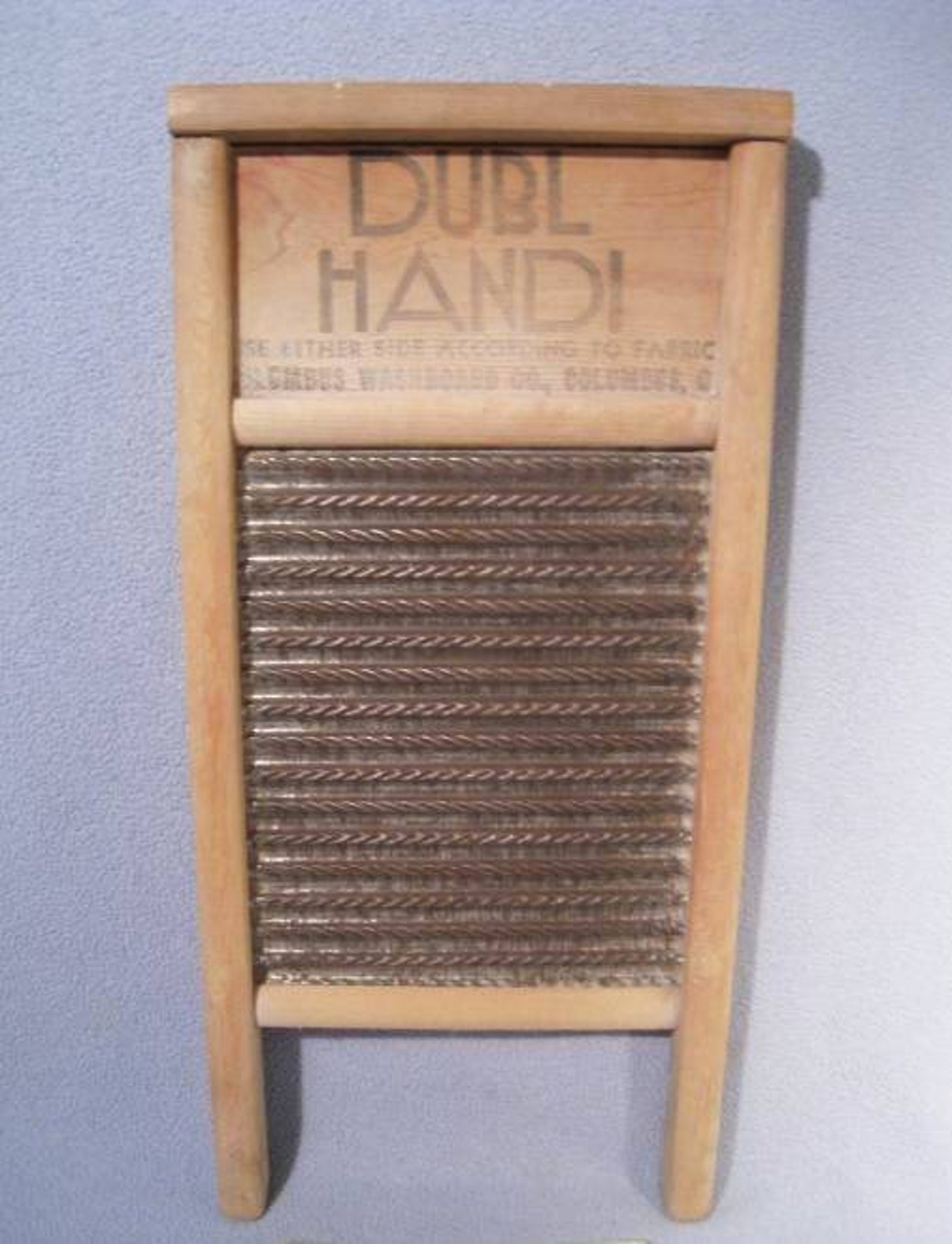 Vintage Dubl Handi Wooden Washboard Columbus Washboard Co Etsy