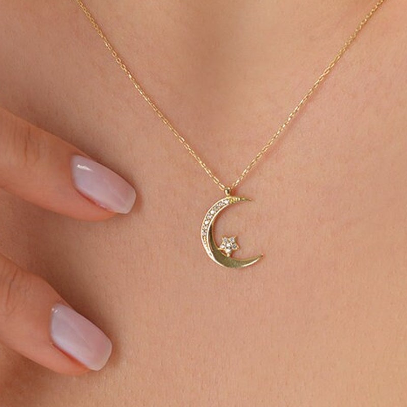 Moon Star Charm Necklace