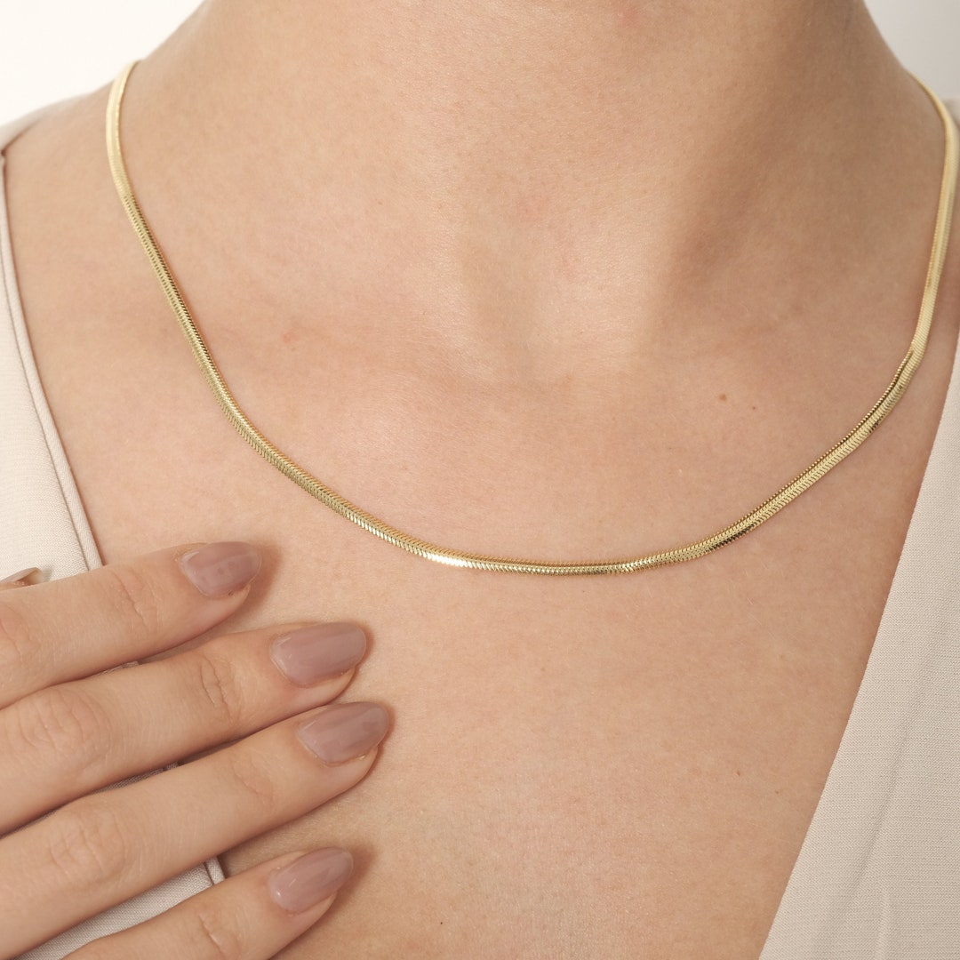 14k Gold Snake Necklace, Handmade Chain Snake Necklace, 2.15mm Width Snake Chain, Gold Snake Chain, Polished Herringbone Chain, Gift for Her - Etsy 14k Gold Snake Necklace, Handmade Chain Snake Necklace, 2.15mm Width Snake Chain, Gold Snake Chain, Polished Herringbone Chain, Gift for Her - Etsy