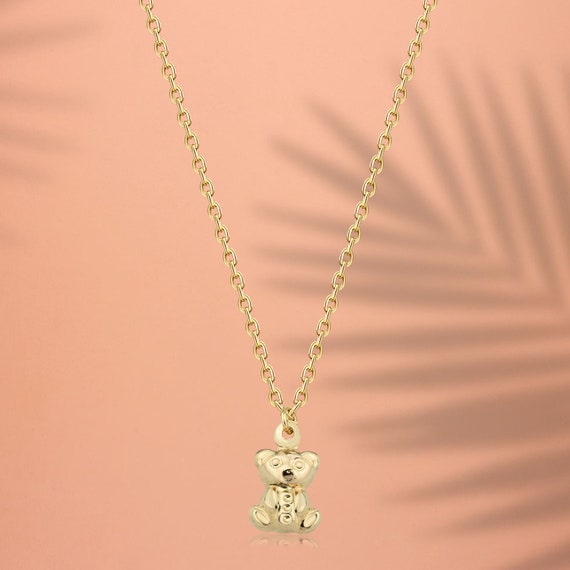 Oliver Teddy Bear Necklace Gold - Kinn