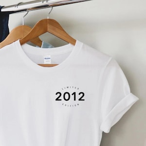 13. Geburtstag T-shirt, Limitierte Auflage 2012 Tshirt, Benutzerdefinierte Geburtstag Tshirt, Geburtstagsgeschenk