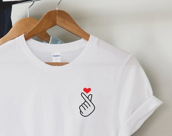 Kpop Finger Herz, Kpop Shirt, K-Pop Shirt, koreanische Finger Liebe, Konzert Shirt, süßes K-Pop Shirt, Kpop Geschenk, Kpop Kleidung