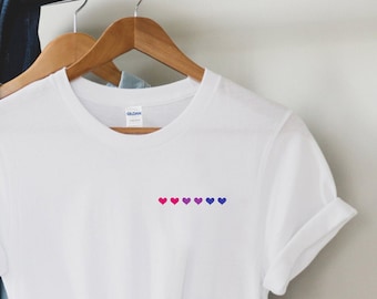 Bisexual Pride Shirt, Bi Heart TShirt, Bisexual Flag T Shirt, Bi Shirt for Her, BiSexual Pride Gifts, Bi Pride Gift, Pride Parade TShirt