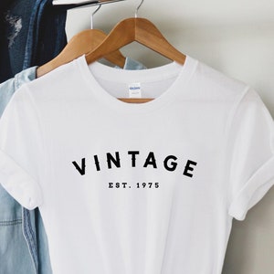 Shirt 50e verjaardag cadeau, vintage est 1975, shirt 50e verjaardag, verjaardagscadeau voor hem en haar, 50e verjaardagscadeau, uniseks