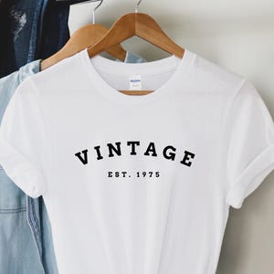 Shirt 50e verjaardag cadeau, vintage est 1975, shirt 50e verjaardag, verjaardagscadeau voor hem en haar, 50e verjaardagscadeau, uniseks