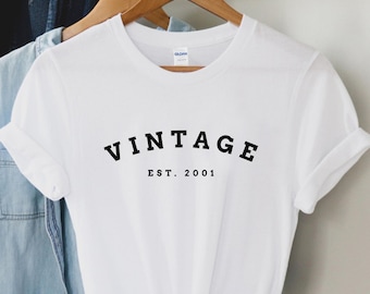 25th birthday gift shirt, Vintage Est 2001, 25th Birthday Shirt, Birthday Gift for her, gift for him,  25th Birthday Present, Unisex