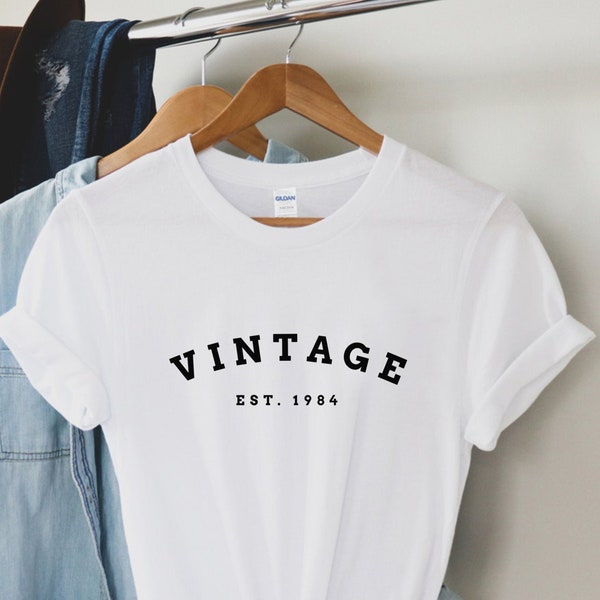 Chemise cadeau 40e anniversaire, vintage Est 1984, chemise 40e anniversaire, cadeau d'anniversaire pour lui et elle, cadeau 40e anniversaire, unisexe