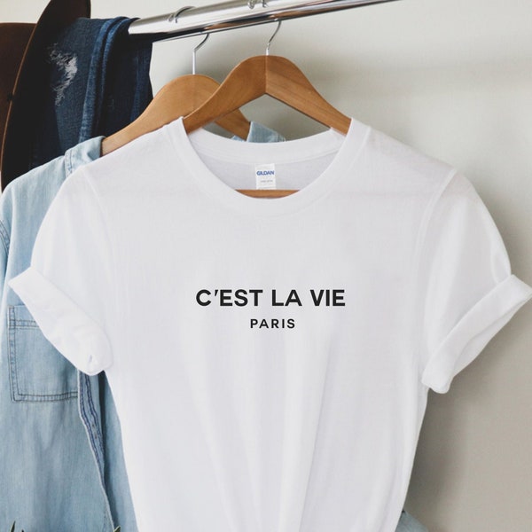 T-shirt C'est La Vie Paris, cadeau pour amoureux de Paris, cadeau parisien, fille parisienne, déménagement à Paris, cadeau français, cadeau, cadeaux pour elle