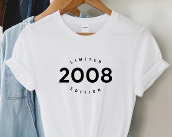 18th birthday gift shirt, Limited Edition 2008, 18th Birthday Shirt, Birthday Gifts for him and her, 18th Birthday Present, Unisex