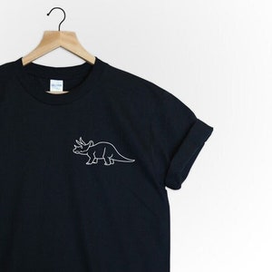 Dinosaur T-Shirt, Dino pocket print, Triceratops Tee, Jurassic, Herbivore, Vegan, Christmas Gift, Birthday Present, Tunblr, Unisex