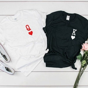 King Queen T-Shirts, Couple Shirts, King And Queen, Valentine&#39;s Day, Christmas Present, Birthday Gift, Cute, Funny, Christmas Stocking, Love