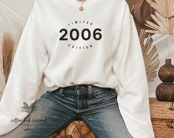 18.Geburtstagsgeschenk Sweatshirt, Vintage Est 2006, 18.Geburtstag Geschenk Mädchen Junge, Geburtstagsgeschenke für Sie und Ihn, Unisex