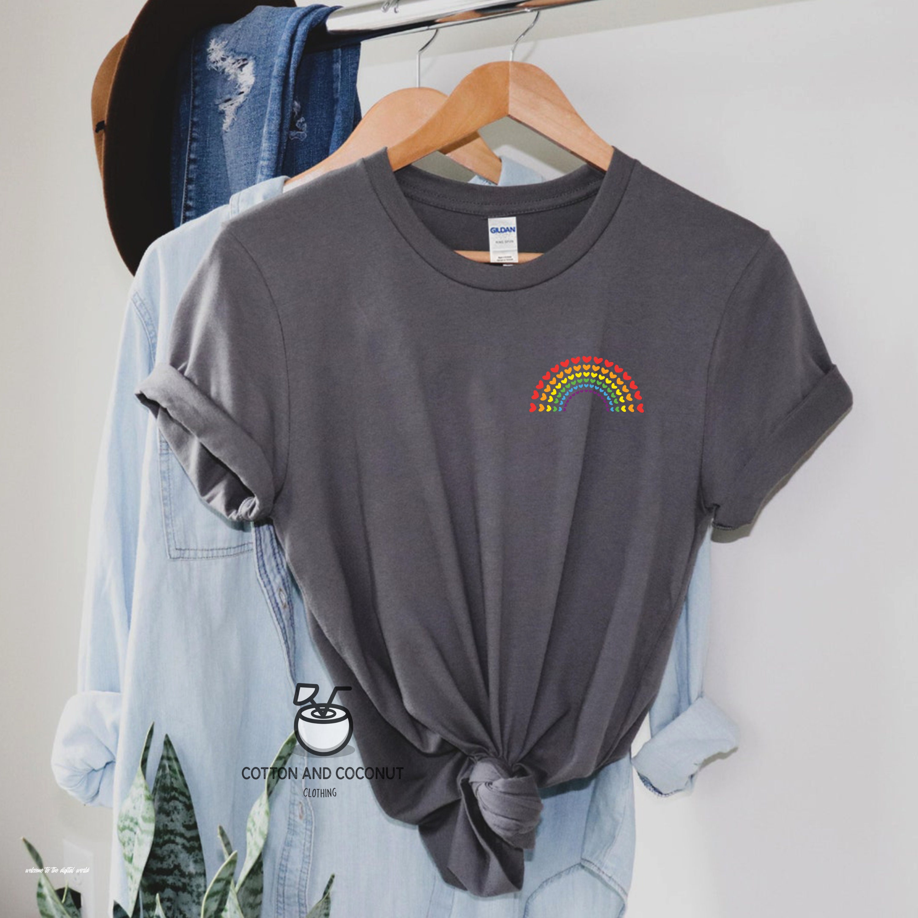 Discover Rainbow Heart Shirt, Pride Pocket Shirt, Perfect T-Shirt