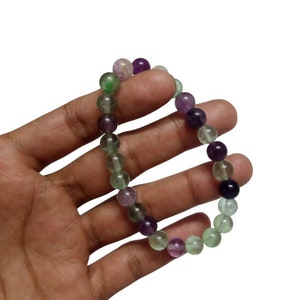Handmade Multi Fluorite Bracelet: Beaded Gemstone Bracelet