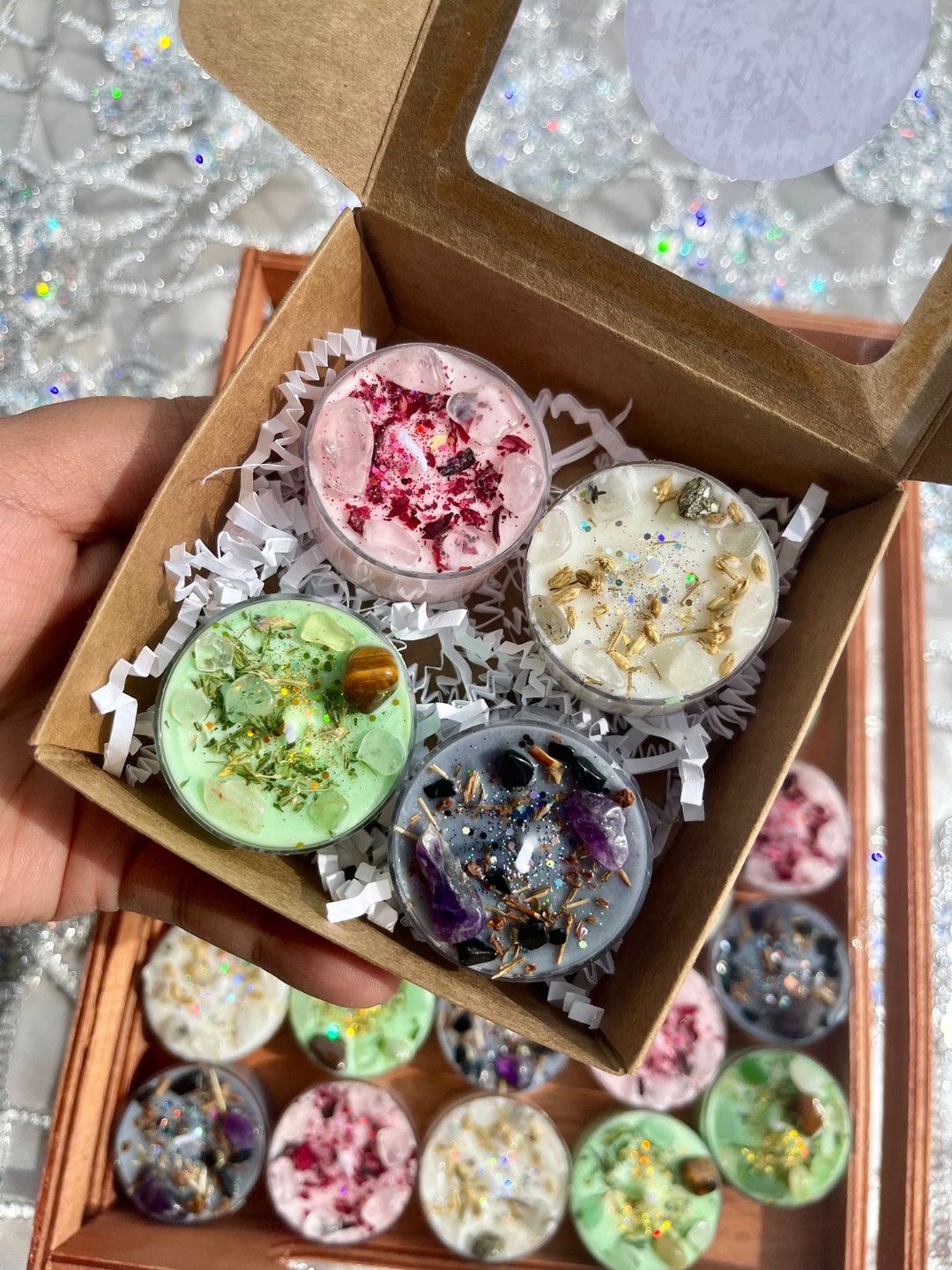 Crystal Infused Intention Tea Light Set of 4 - Etsy