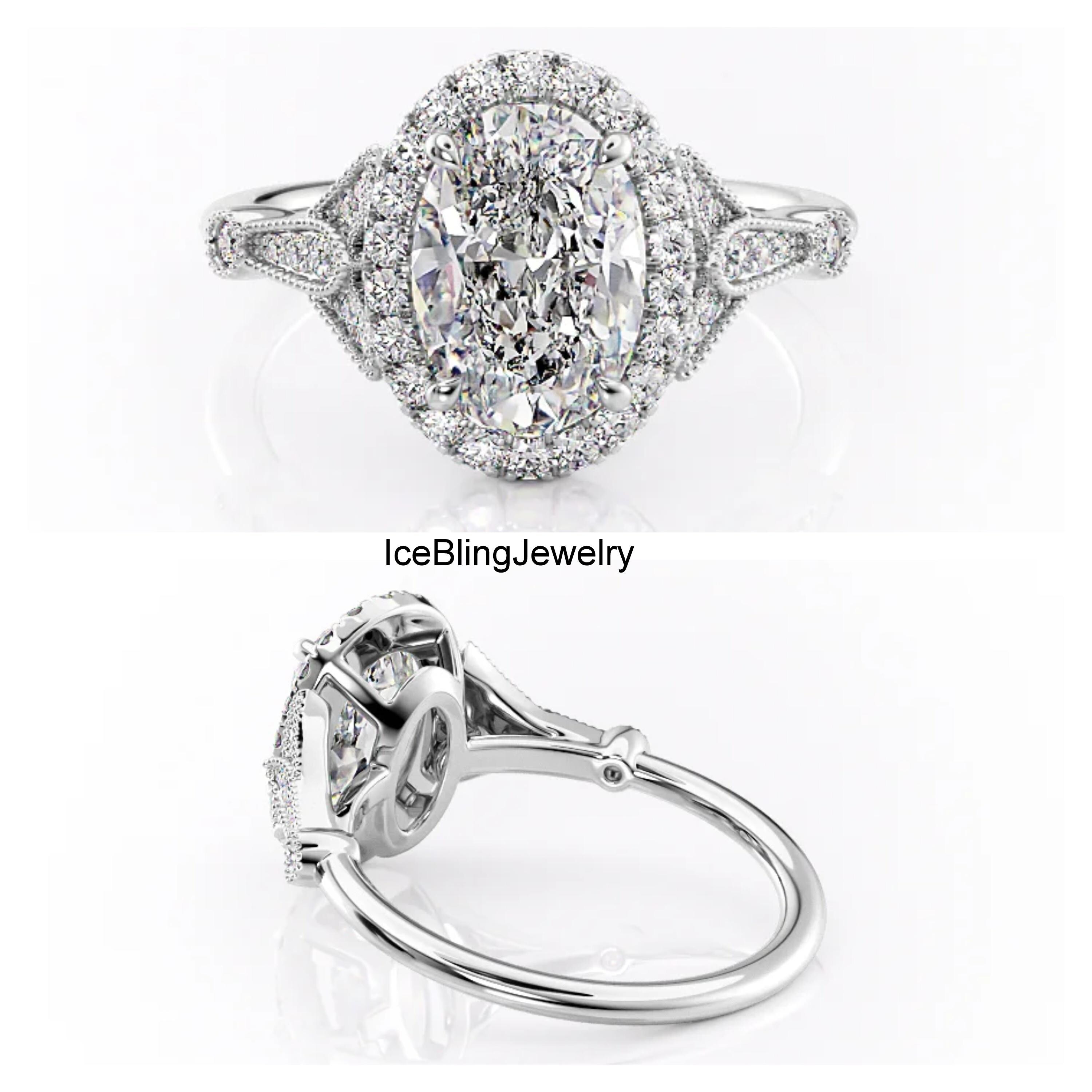 10k CZ デザインリング #11.5号 11x8 MM Elongated Cushion Cut CZ Diamond Ring, 10k Gold