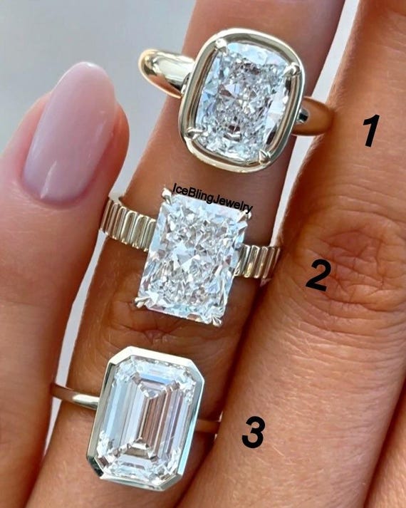 10X8 Mm Elongated Cushion Cut CZ Diamond Flair Shank Wedding Ring