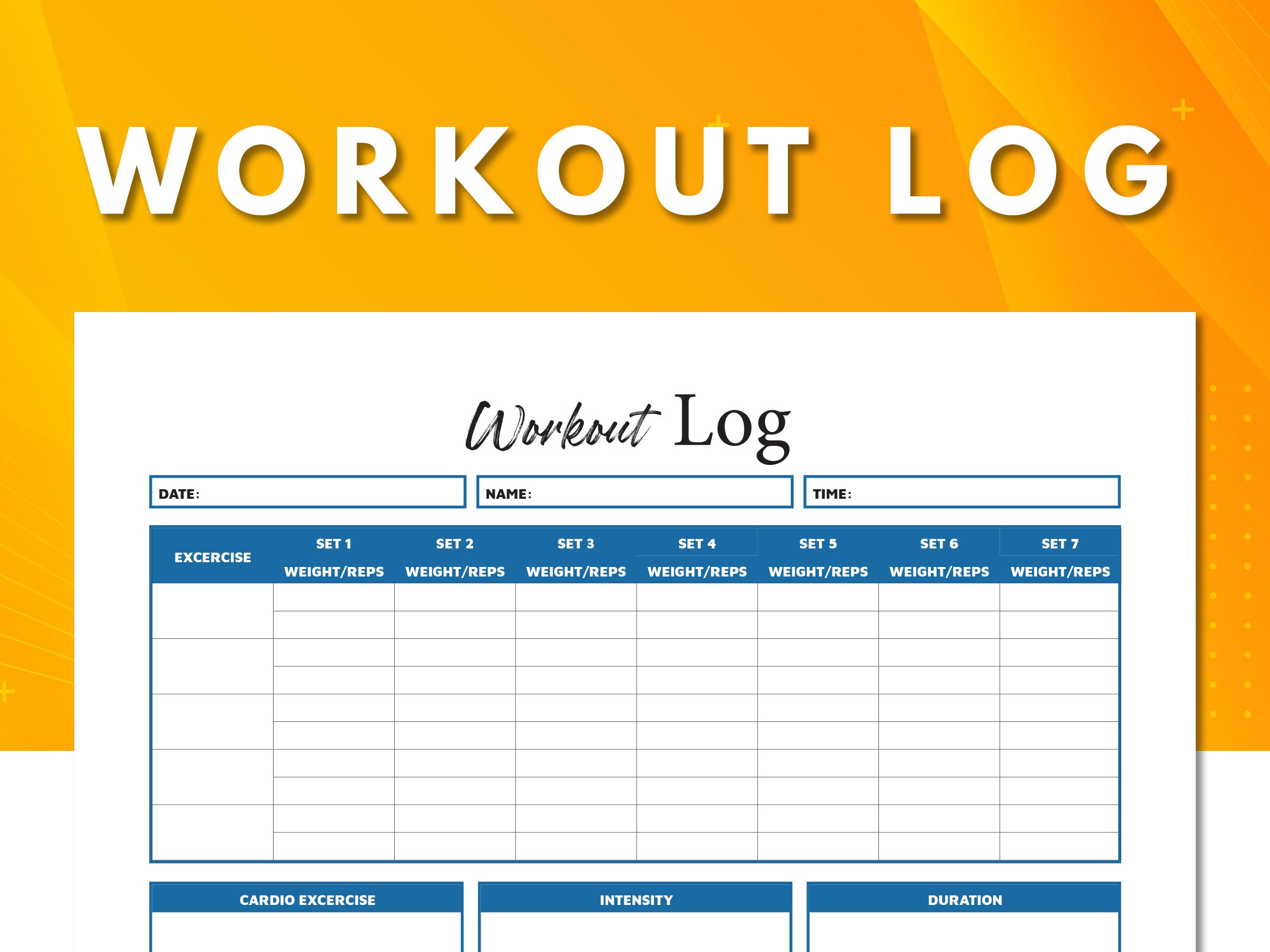 Printable Workout Log | Workout Planner Printable - Etsy
