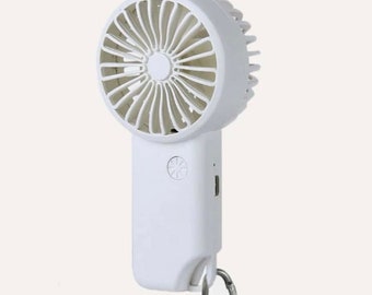 Hand held rechargeable fan, USB rechargeable fan, desk fan, portable fan, small electric fan, white hand held fan