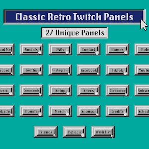 Classic Retro Twitch Panels / Streaming Graphics / Streaming Panels
