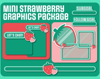 Mini Strawberry Graphics Package // Twitch // Youtube // Streaming Graphics