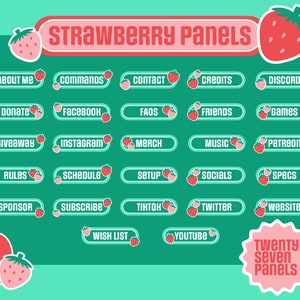 Strawberry Twitch Panels