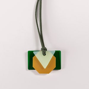 Geometric acrylic necklace with a small pendant